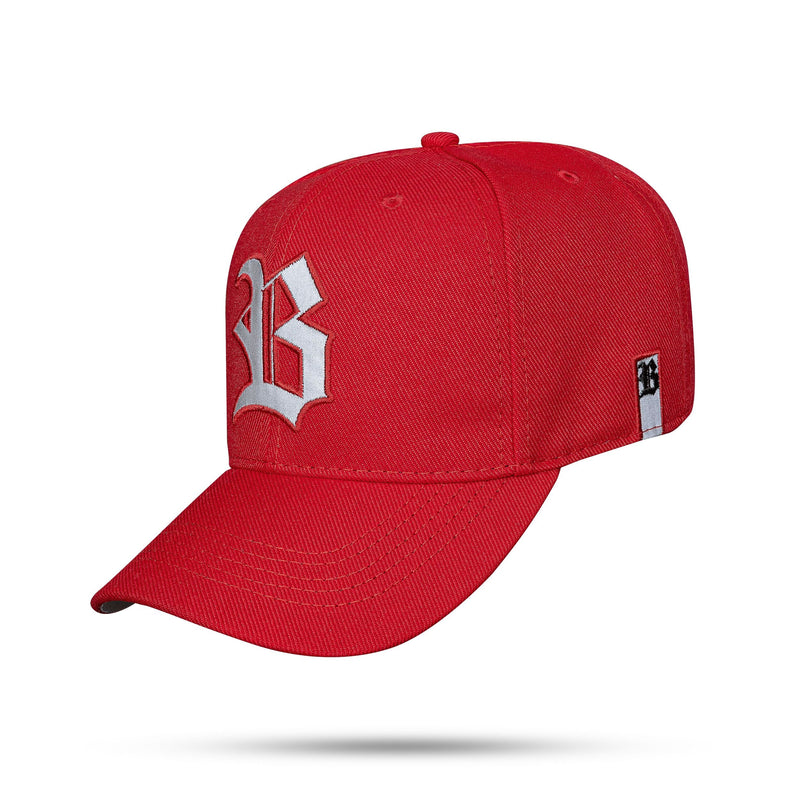 Boné Vermelho Strapback Logo Reflected