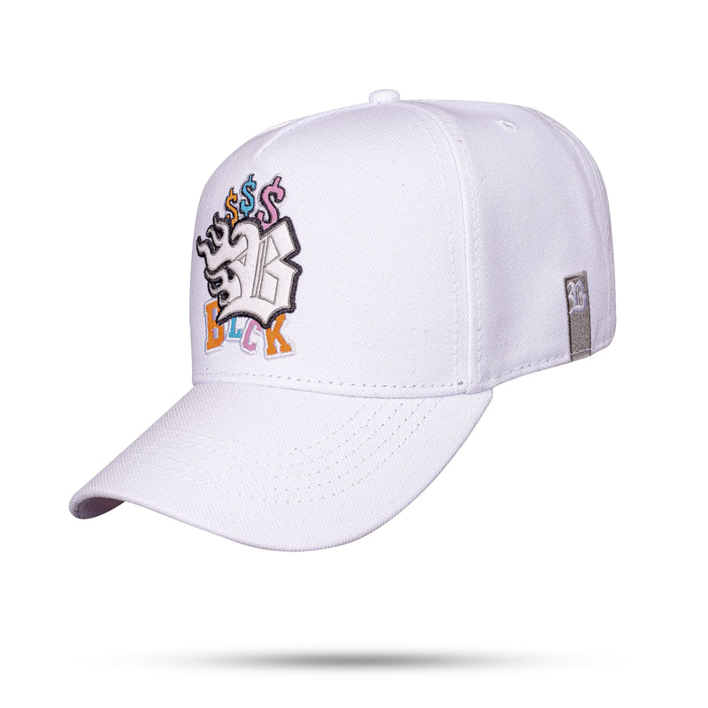 Boné Branco Snapback Flame Cash