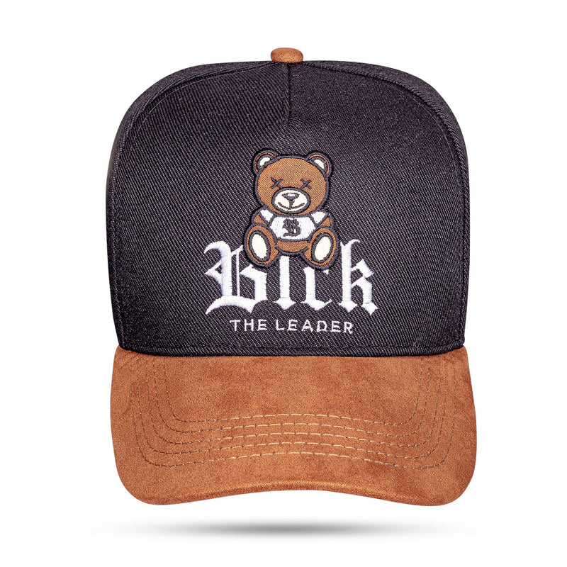 Boné Preto Kids Snapback Bear Suede Marrom