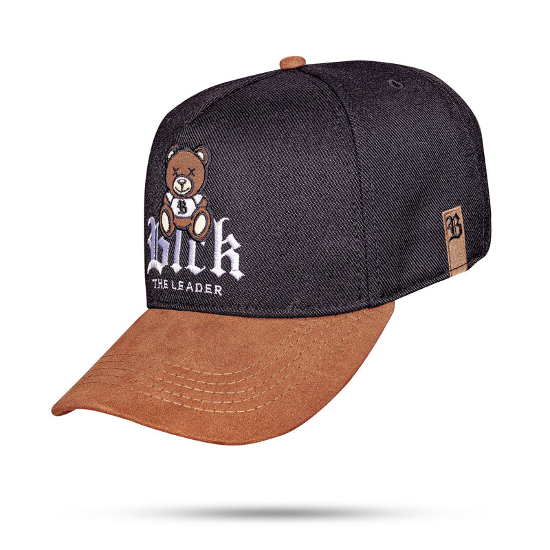 Boné Preto Kids Snapback Bear Suede Marrom