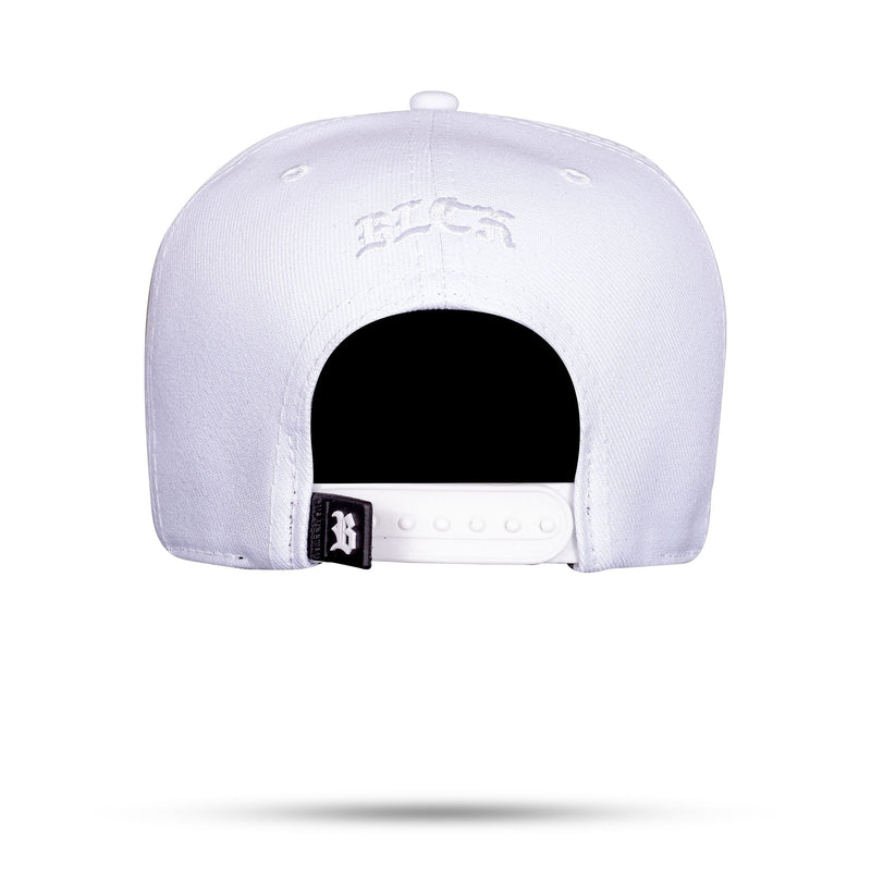 Boné Branco Snapback Logo Pixel Laranja