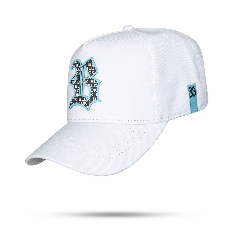 Boné Branco Snapback Logo Azul Céu Blck