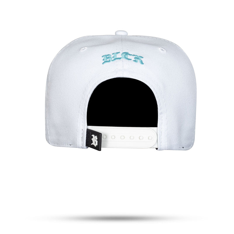 Boné Branco Snapback Logo Azul Céu Blck