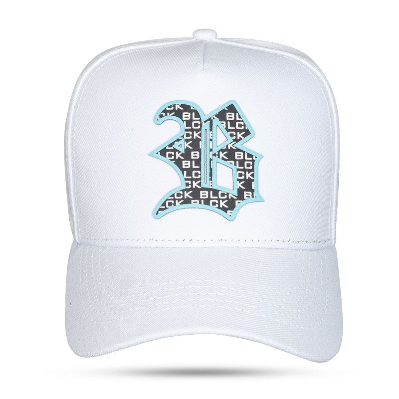 Boné Branco Snapback Logo Azul Céu Blck