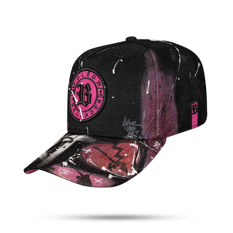 Boné Nathan Henrique - Snapback Preto - Follow Pink Heart - Blck Brasil