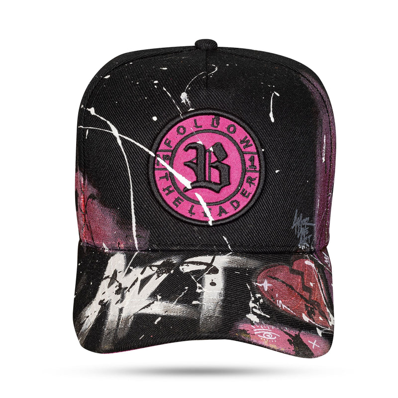 Boné Nathan Henrique - Snapback Preto - Follow Pink Heart - Blck Brasil