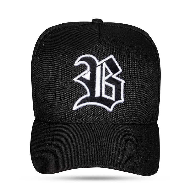 Boné Preto Snapback Contour Veludo Branco