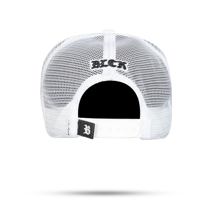 Boné Personalizado - Snapback Trucker Branco - Sublimado Icons - Blck Brasil