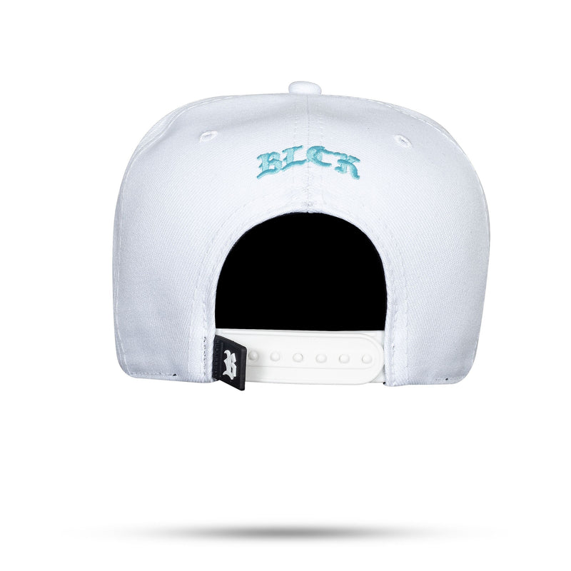 Boné Branco Snapback Chamas Blck Azul