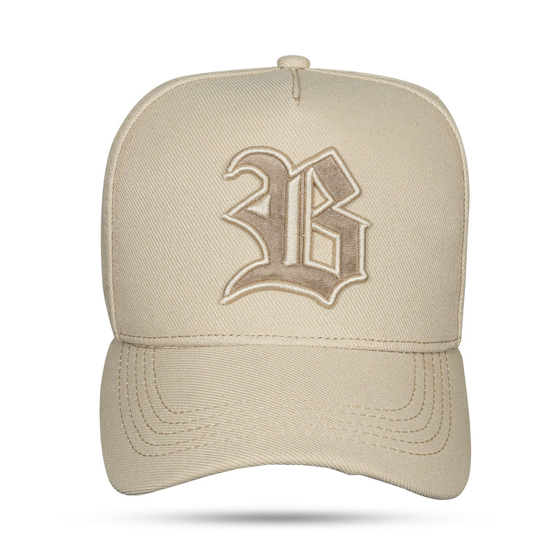 Boné Bege Snapback Contour Veludo