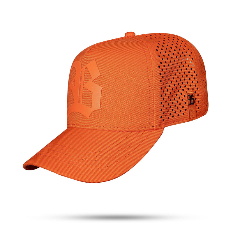 Boné Laranja Snapback Trucker Laser