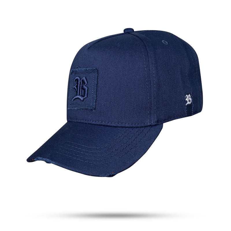 Boné Azul Marinho Strapback Logo Quadrado Destroyed