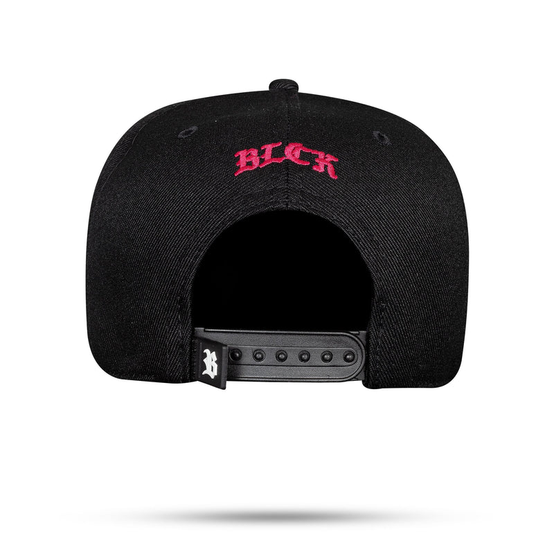 Boné Kids Preto Snapback Chamas Blck Pink