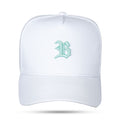 Boné Branco Snapback Basic Contra Aba Verde Água