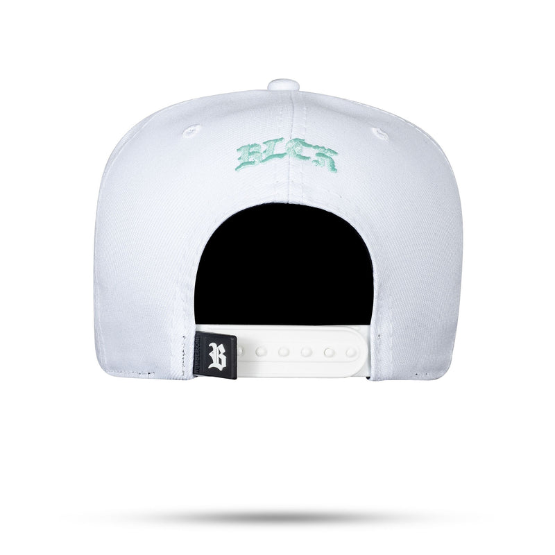 Boné Branco Snapback Basic Contra Aba Verde Água