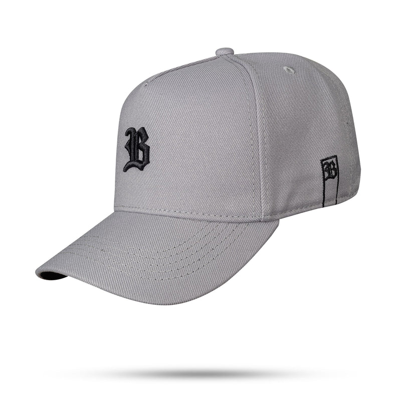 Boné Cinza Escuro Snapback Basic Contra Aba Preta