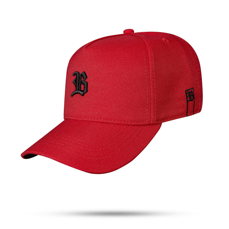 Boné Kids Vermelho Snapback Basic Contra Aba Preta