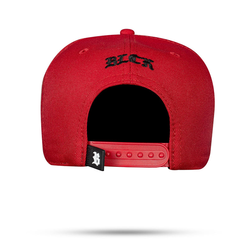 Boné Kids Vermelho Snapback Basic Contra Aba Preta