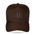 Boné Marrom Café Strapback Quadrado Destroyed