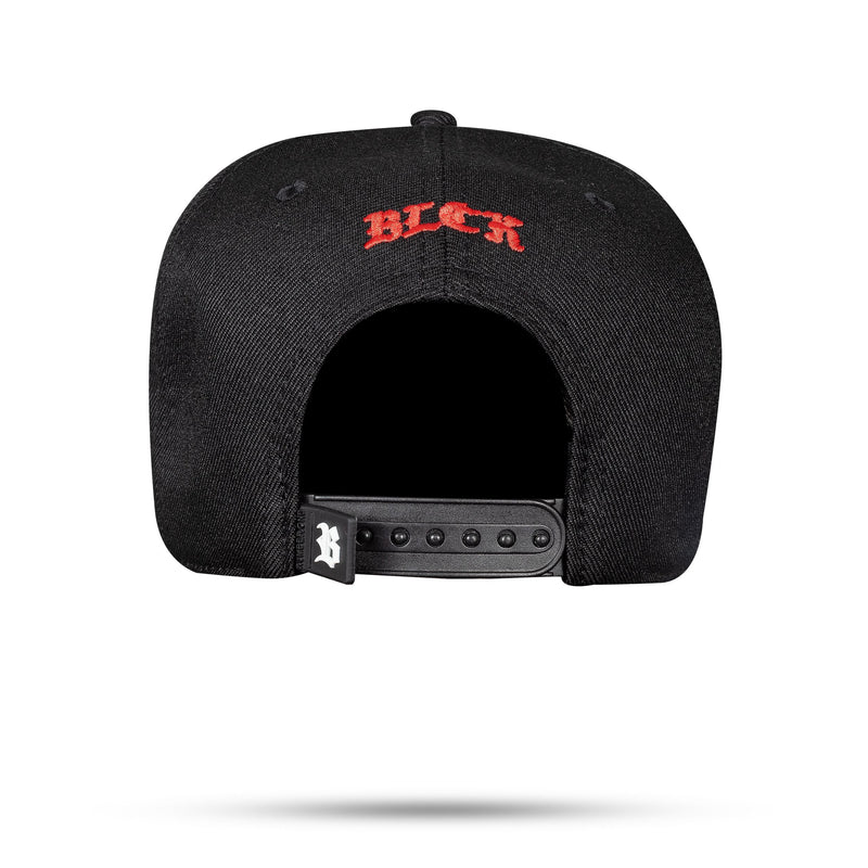 Boné Kids Preto Snapback Basic Contra Aba Vermelha