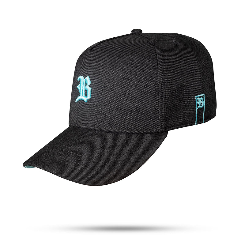 Boné Kids Preto Snapback Basic Contra Aba Azul