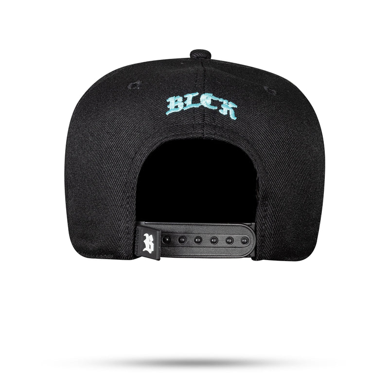 Boné Kids Preto Snapback Basic Contra Aba Azul