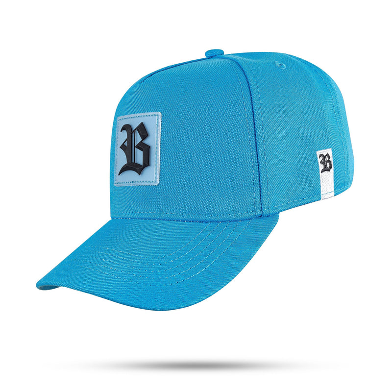 Boné Azul Celeste Snapback Logo Borracha