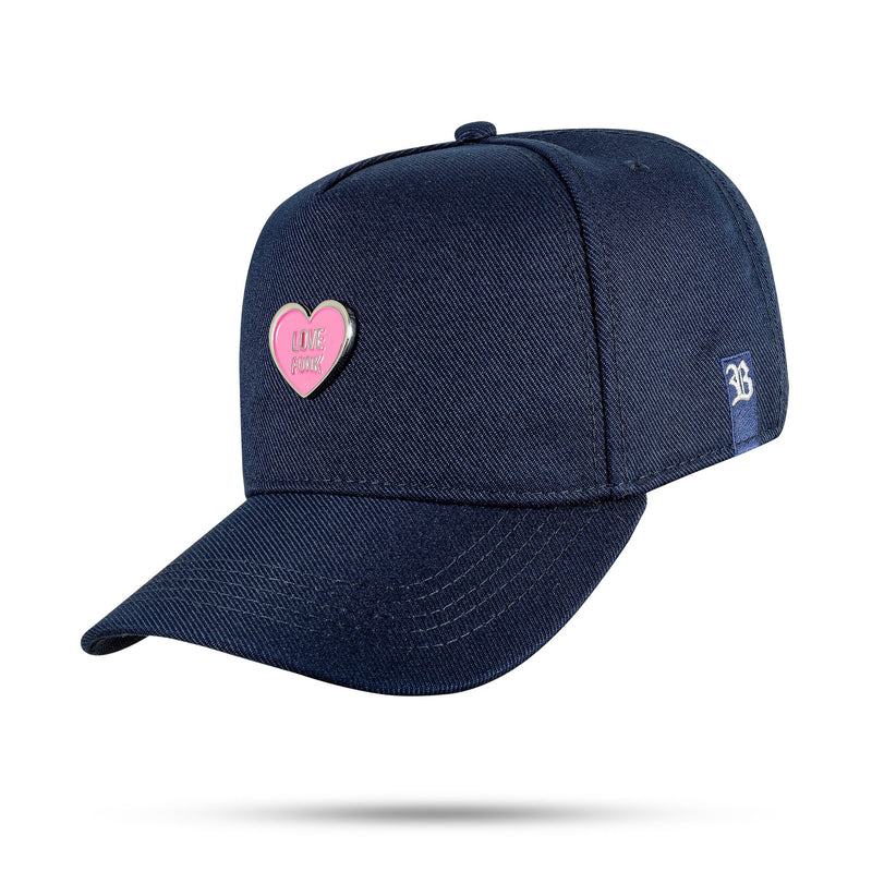 Boné Love Funk - Azul Marinho Metal Rosa Snapback - Blck Brasil