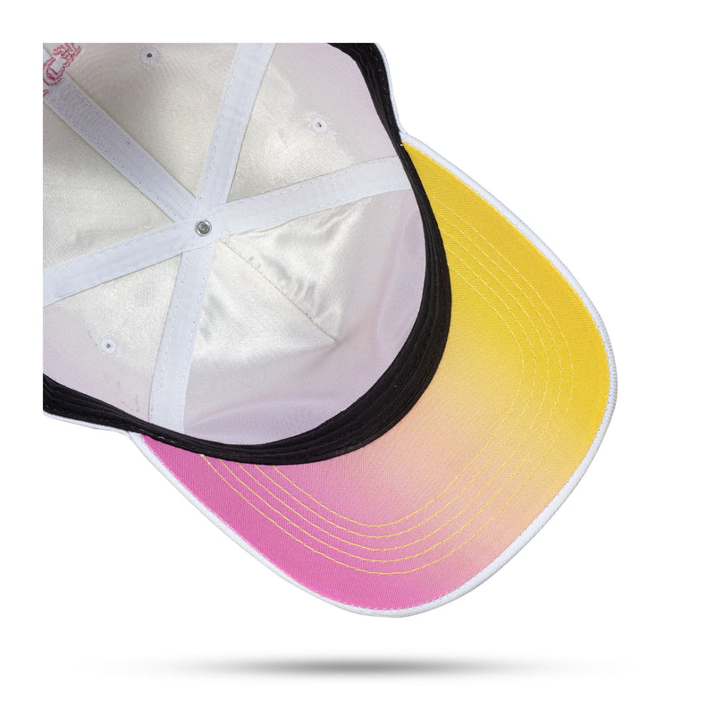 Boné Branco Strapback Logo Degradê Yellow/Pink