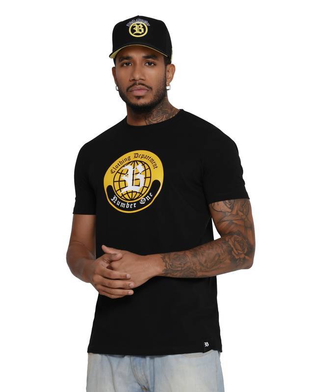 Camiseta Preta Blck Clothing Yellow