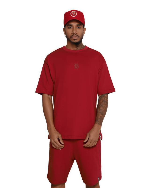 Conjunto Oversized Vermelho Logo Transparente