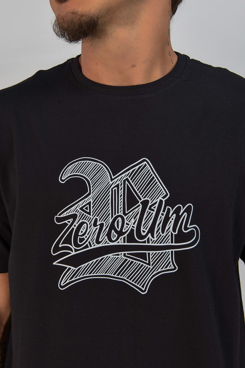 Camiseta Preta Zero Um Branco