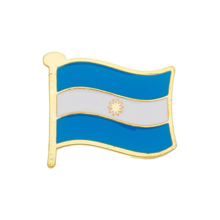 Botton Blck - Bandeira da Argentina Dourado