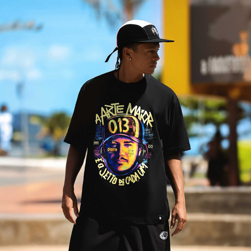 Camiseta Charlie Brown Jr. - Oversized Preta Chorão 013 - Blck Brasil