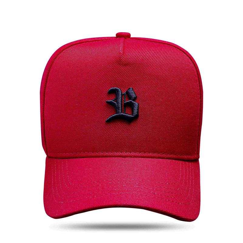 Boné Snapback Basic Vermelho Logo Preto