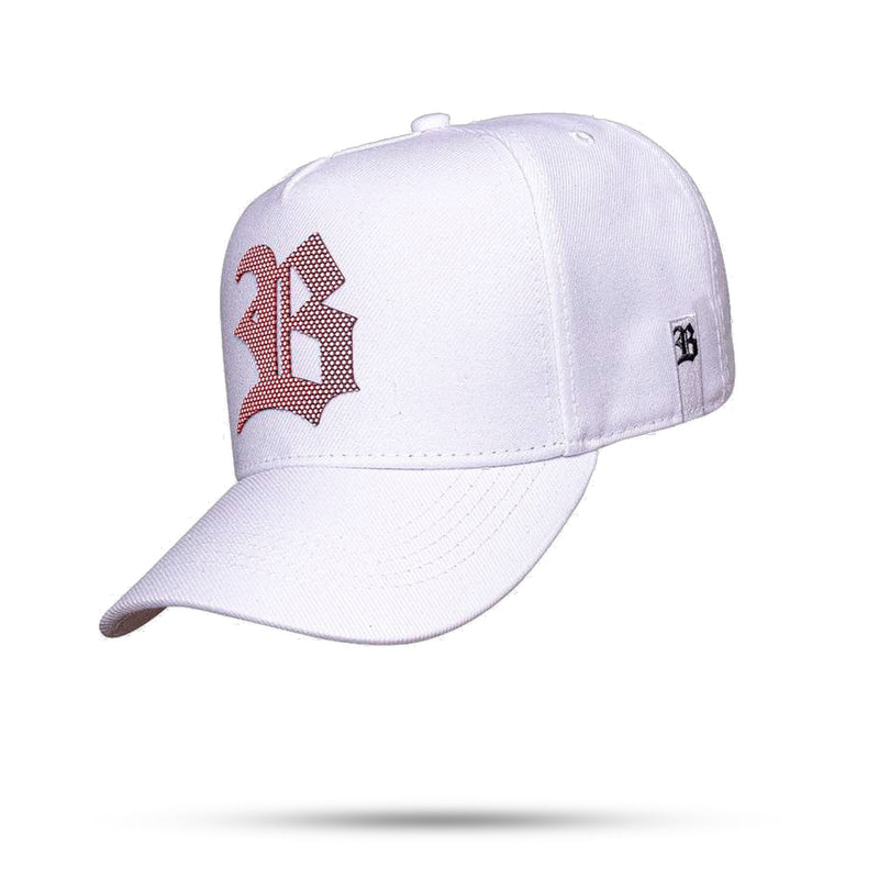 Boné Branco Snapback Perfored Vermelho