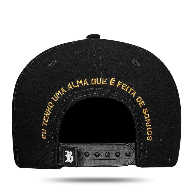 Boné Charlie Brown Jr - Chorão Eterno - Snapback Preto - Blck Brasil