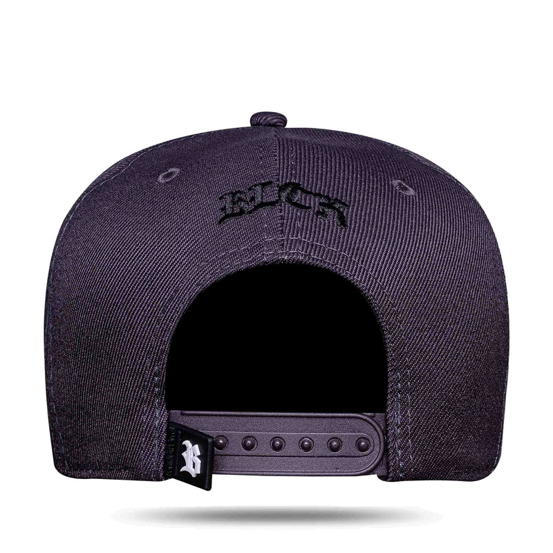 Boné Snapback Basic Cinza Grafite Logo Preto