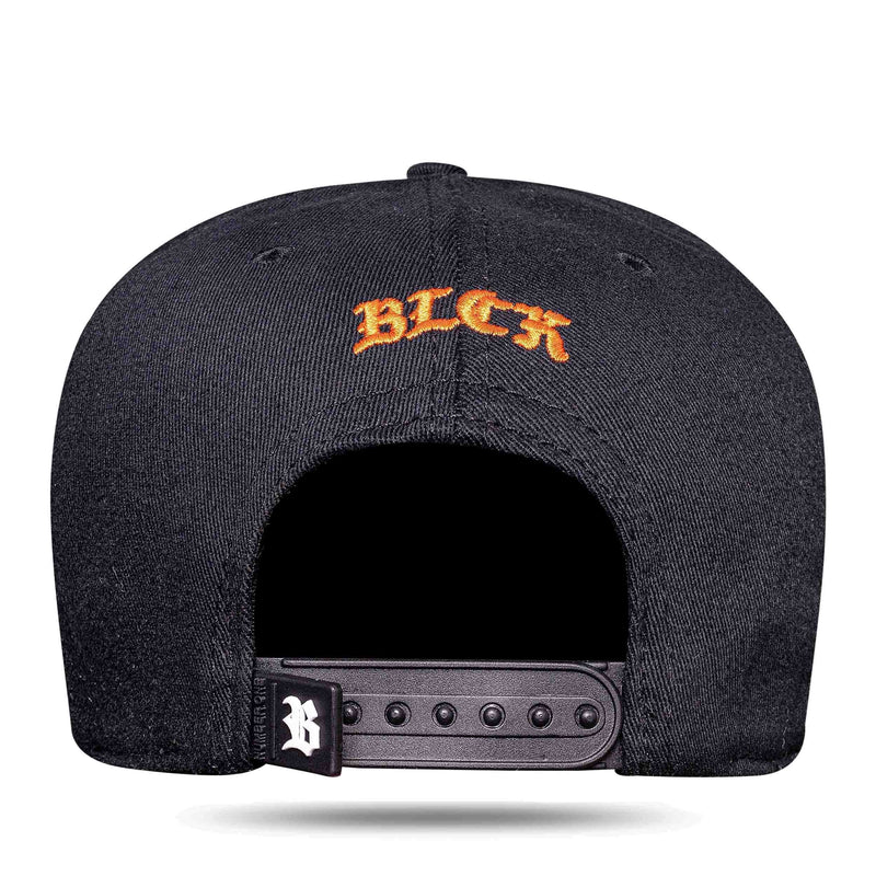 Boné Preto Snapback Cotton Follow Laranja