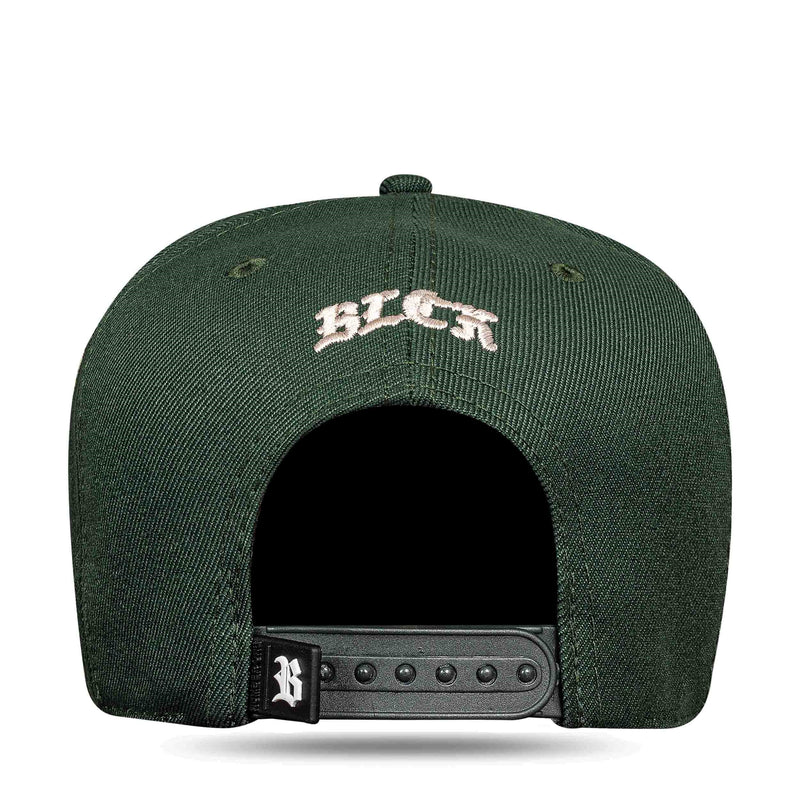 Boné Kids Snapback Verde Musgo Contour Veludo Bege