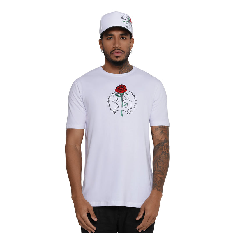 Camiseta Branca Logo Rose