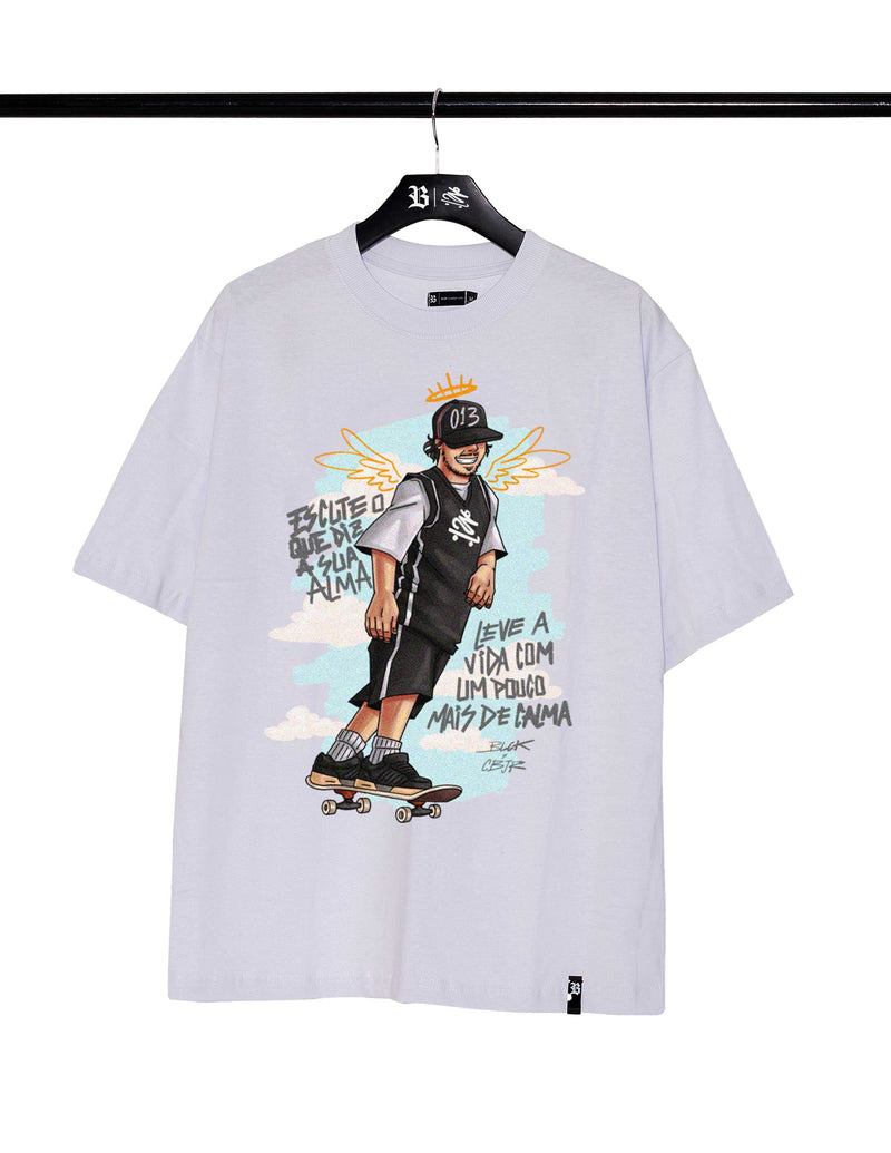 Camiseta Charlie Brown Jr. - Oversized Branca "Só Pra Vadiar" - Blck Brasil