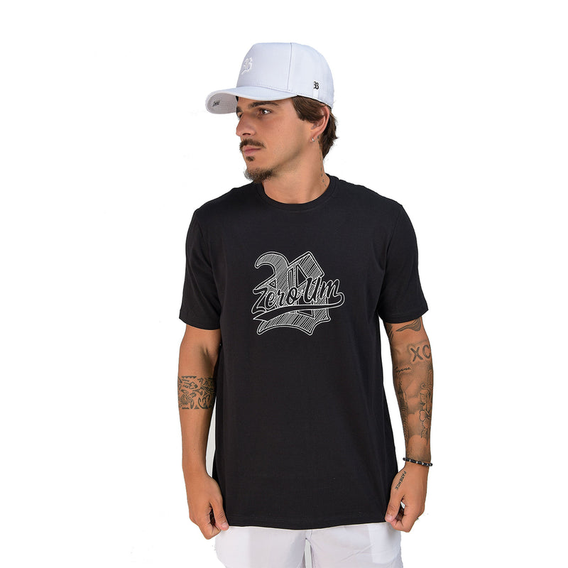 Camiseta Preta Zero Um Branco