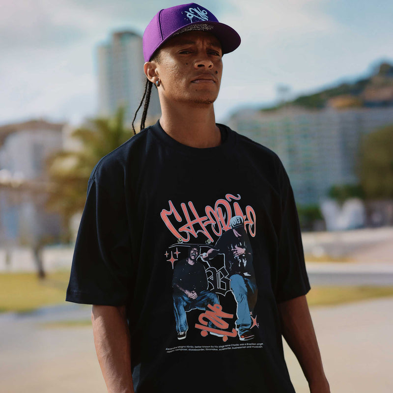 Camiseta Charlie Brown Jr. - Oversized Preta Chorão - Blck Brasil