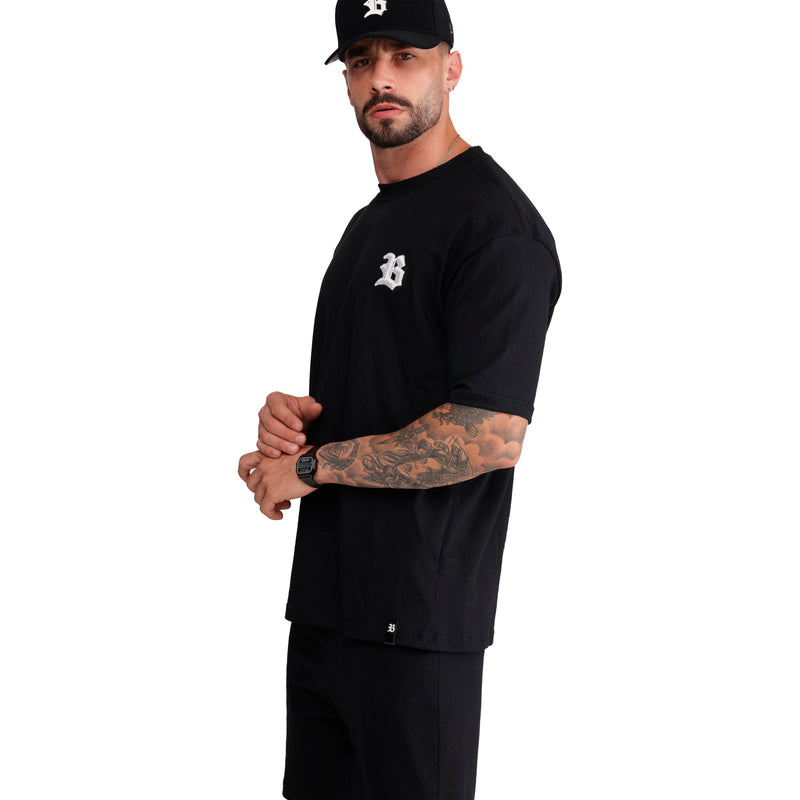 Conjunto Preto Oversized Logo Chenille Branco