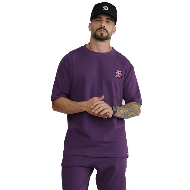 Conjunto Roxo Oversized Logo Chenille