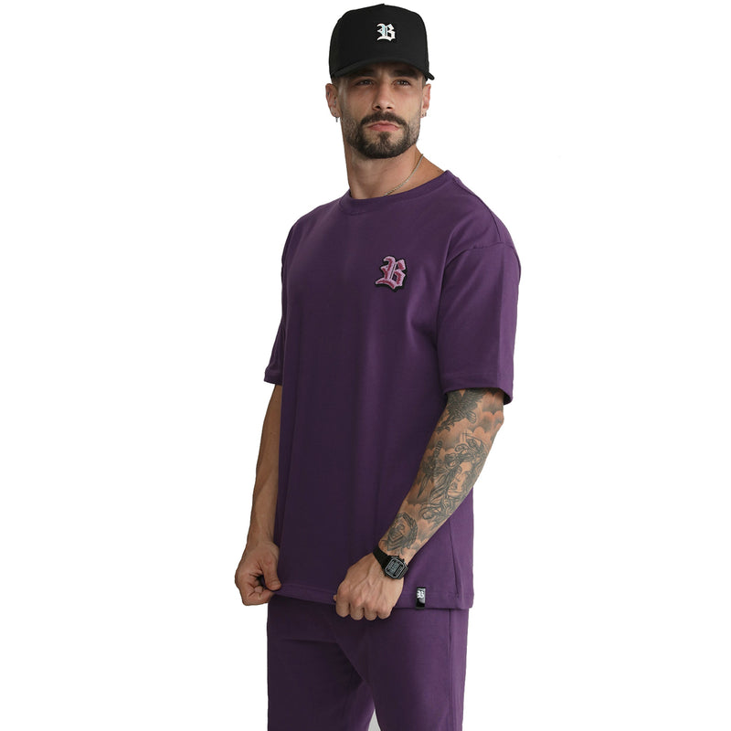 Conjunto Roxo Oversized Logo Chenille