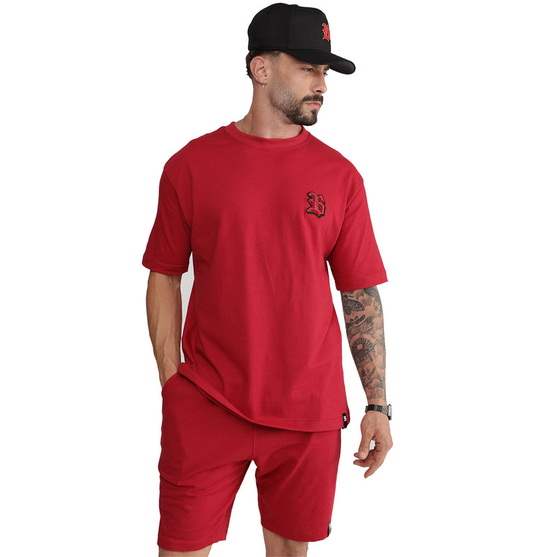 Conjunto Vermelho Oversized Logo Chenille