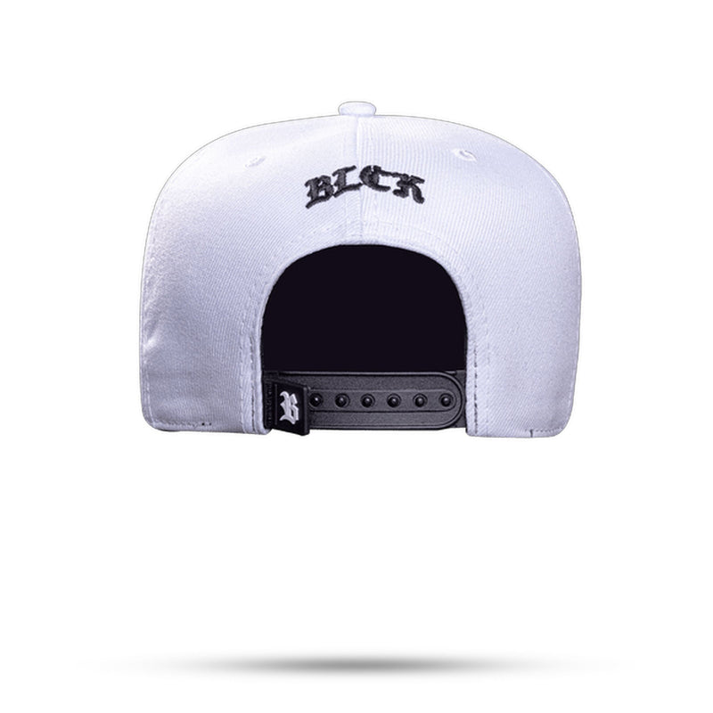 Boné Branco Snapback Aba Couro Estrelado