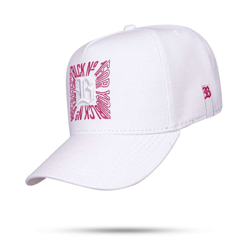 Boné Branco Snapback Quadrado Perfect Pink